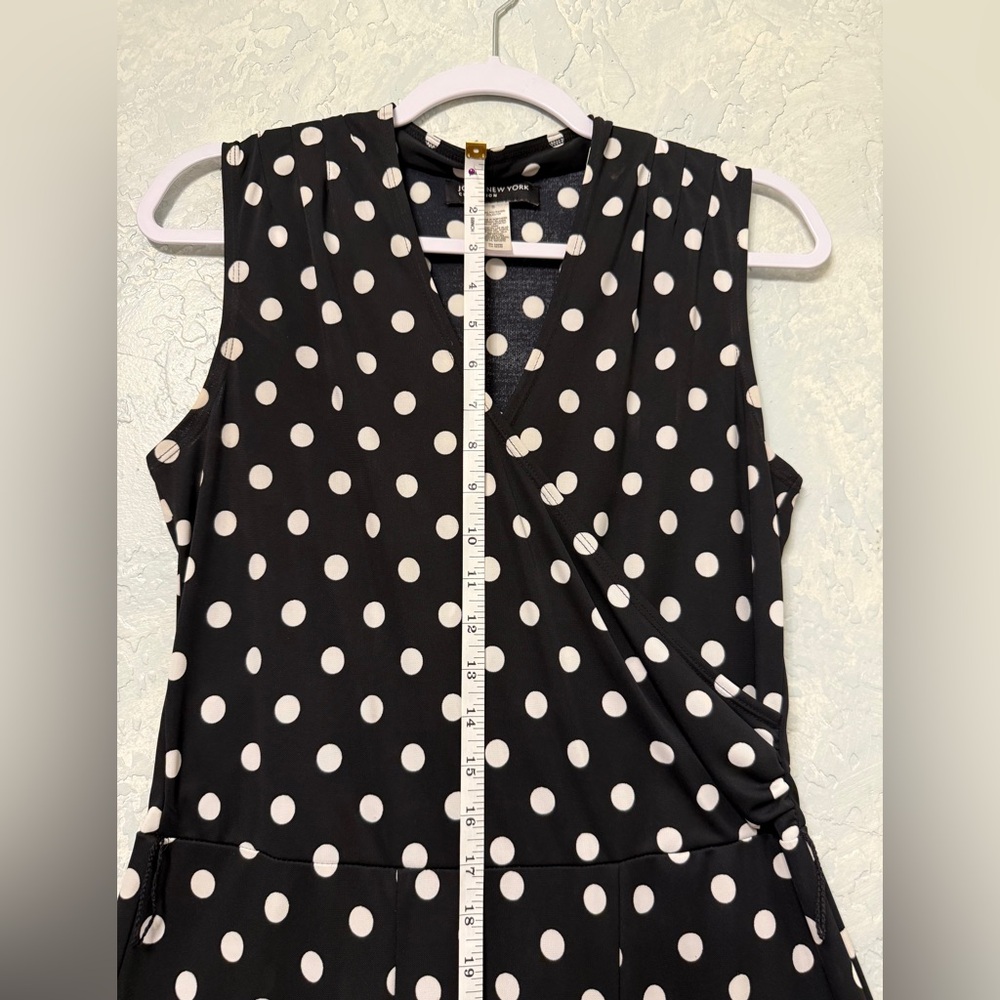 Jones New York Black and White polkadot V-Neck Maxi Dress - Picture 7 of 15